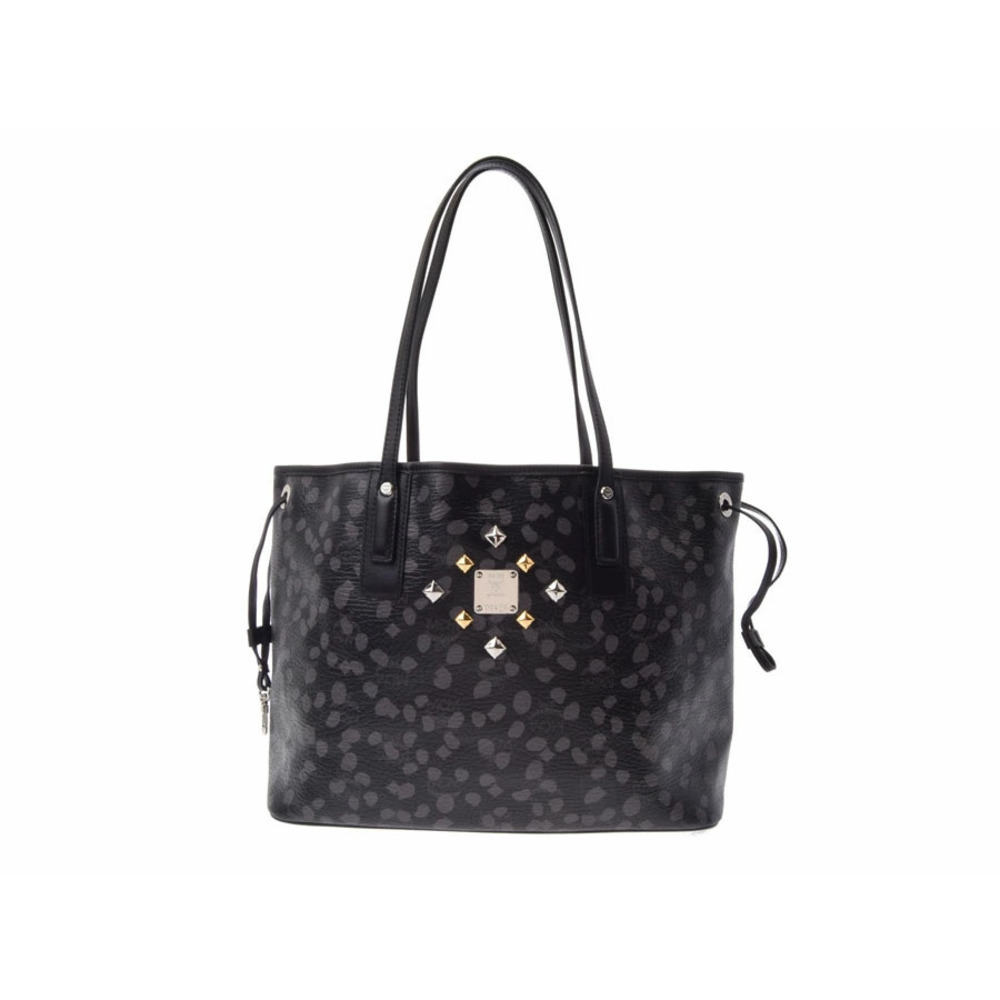 MCM tote bag calfskin black LOVELESS collaboration studs Clutch